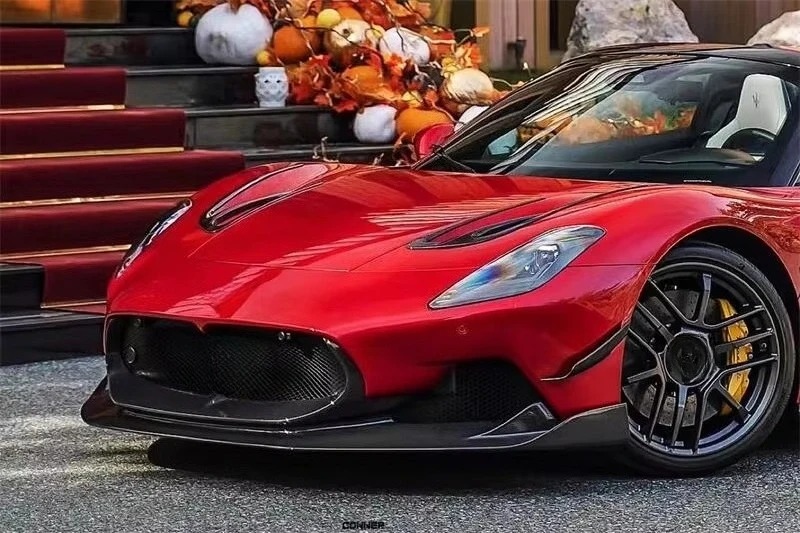 7D Style Carbon Fiber Front Lip Bumper Spoiler for  MC20 Body Kit